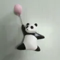 Niedlicher 3D Harz Panda Kühlschrankmagnet mit rosa Ballon, Deko Detail für Zuhause. - Süßer Panda Magnet