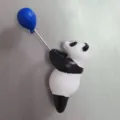 Niedlicher 3D Panda Kuehlschrankmagnet mit blauem Ballon, Harz Heimdeko fuer die Kueche. - Panda Hält Blauen Ballon