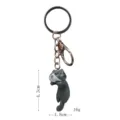 Niedlicher hängender Katzen Schlüsselanhänger, Metallring mit Harz Katze Taschenanhänger. - Graue Katze / Einzelpreis