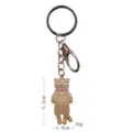 Cute sleepy cat keychain with pink collar, alloy ring and clasp, height 4.2cm, weight 16g. - Sleeping Yellow Cat