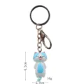 Süßer schläfriger Katzen Schlüsselanhänger mit Karabiner, Harz Kätzchen Taschenanhänger. - Karabiner-Stil / Einzelpreis / Blau und Weiß