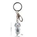 Süßer schläfriger Katzen Schlüsselanhänger Metall Karabiner Rucksack Anhänger Deko kawaii - Karabiner-Stil / Einzelpreis / Off-White