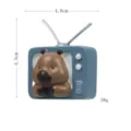 Simpatico magnete per frigorifero in resina capibara forma TV blu, ottima decorazione. - Televisione Capybara / Con Calamita