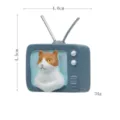 Simpatico calamita frigo gatto TV retro adesivo magnetico 3D per decorazione casa - Macchina TV per Gatti / Con Calamita