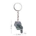 Süßer kauernder Katzen Schlüsselanhänger Metall Ring Harz Taschen Deko Autozubehör SKU - Graue Katze Schlüsselanhänger / Einzelpreis / Grau