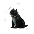 Amerikanische Bully Hund Figur Desktop Ornament Miniatur Spielzeug Muskel Deko Modell - Sitzender Bully Hund / 5.3x2.6x4.4cm / Schwarz