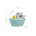 Süße Harz Katze Bad Figur mit kleiner Ente Desktop Ornament Wohnkultur Miniatur Spielzeug - Badewannenkätzchen / Plüschtier / Weiße Katze