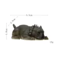 Niedliche muskulöse Bully Hund Miniatur Figur, Harz Mikro Landschaft Spielzeug, Auto und Tisch. - Liegender Bully Hund / 5.5x2.9x1.8cm / Grau