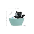 Süße badende Katze Miniatur Figur, Kunstharz Tischdekoration für Zimmer Landschaftsgestaltung. - Badewannenkätzchen / Plüschtier / Schwarze Katze