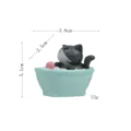 Süße badende Katze Figur Variante, Kunstharz Mikro Landschaft Tischdekoration Spielzeug. - Badewannenkätzchen / Plüschtier / Graue Katze