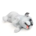 Harz schlafende Bulldogge Modell Auto Ornament, süße Welpen Figur für Autoinnenraum Dekor. - Mit Klebepunkt / Seitlich Liegende Weiße Bulldogge Mit Rausgestreckter Zunge