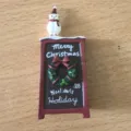 Resin 3D Christmas snowman fridge magnet miniature scene decorative magnetic sticker home decor - Red