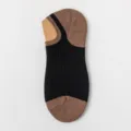 Herren unsichtbare Bootssocken, schwarz braun Farbblock, flacher Baumwoll Anti-Rutsch Stil. - Einheitsgröße / Schwarz