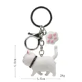 Niedlicher weißer Katzen-Schlüsselanhänger mit Pfotenanhänger, Metallverschluss für Taschen. - Karabiner-Stil / Weiße Katze (Weiße Kralle)