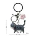 Süßer grauer Tigerkatzen-Schlüsselanhänger mit Pfote und Metallkarabiner für Taschen. - Karabiner-Stil / Grau-Weiße Getigerte Katze (Weiße Kralle)