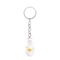 Simpatico gatto bianco cartone animato portachiavi anello metallico ciondolo borsa. - Anatra Bianca + Gatto Bianco Portachiavi