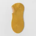 Men's summer thin low cut invisible boat socks in solid yellow color, breathable cotton fabric. - One Size / Turmeric