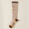 Calza sportiva di compressione rosa al ginocchio per corsa yoga fitness allenamento - Taglia unica / Cachi