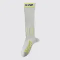 Grey compression sports socks for women, professional fitness running yoga with anti-slip soles. - One Size / Grey Letters