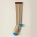 Women's athletic compression calf socks, khaki knee-high sports running fitness socks. - One Size / Light Green