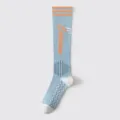 Women compression sports socks running fitness muscle calf support knee high yoga socks - One Size / Blue