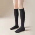 Mujeres calcetines de pantorrilla de compresión negra tubo alto ropa diaria calcetines - Talla única / Calcetines media caña negros 30 cm