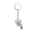 Leuke cartoon witte kat sleutelhanger met gestreept patroon schattige tassen hanger. - Hurkende Kat - Witte Tijger Kat Sleutelhanger / Wit