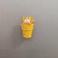 Süßer Katzen Eiswaffel Kühlschrankmagnet Magnetspielzeug Haus Küche Dekoration Tier - Eiscreme Gelbe Katze (Offener Mund) / 1 Stück
