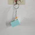 Süße Katzen Badewanne Schlüsselanhänger Plastik Schwimmbad Schlüsselring Cartoon Tier Tasche - Schlüsselanhänger / Blaues Becken 3-Farben Stirnband Katze
