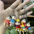 Niedlicher Cartoon Crayon Shin-chan Schlüsselanhänger Tasche Deko Geschenk für Paare. - 6er-Set / 6 Stück Set