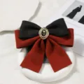 Retro black red bow hair clip vintage rose pearl metal buckle elegant office hair accessory - Retro Brick Red Fine Mesh Bun Cover