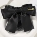 Black bow hair net for women professional bun cover elegant hair accessory with metallic detail. - Anxiang Elastic Fine Mesh