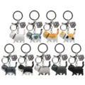 Süße moppelige Katzen Schlüsselanhänger mit Pfoten Charms, niedliche Tiermotive. - Karabiner-Stil / Zufälliger Stil (Einzelpreis)