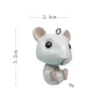 Süßer weißer Tierkreiszeichen Maus DIY Anhänger Charm Schlüsselanhänger Zubehör 2,4x3,2cm - Maus