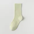 Calzini al polso verde chiaro da donna, cotone sottile per uso quotidiano e scarpe casual. - Taglia unica / Verde chiaro