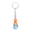 Simpatico portachiavi gatto cartone animato su anatra, ciondolo borsa creativo e anello auto. - Anatra Blu + Gatto Giallo Portachiavi