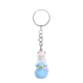 Grazioso gatto che cavalca anatra portachiavi anello di metallo ciondolo accessorio auto - Anatra Blu + Gatto Bianco Portachiavi