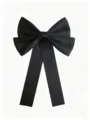 Détail de nœud papillon en satin noir ruban chemise accessoire élégante décoration col - Nœud papillon noir mat avec épingle 043