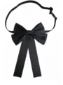 Accessoire de col de ruban de nœud papillon noir classique pour chemises de femmes. - Nœud papillon noir mat 043 avec attache