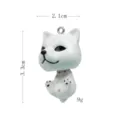 Süßer weißer Hund Anhänger DIY Schlüsselanhänger Accessoire 2.1x3.3cm Harz Cartoon Schmuck - Hund