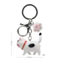 Simpatico portachiavi gatto paffuto con ciondolo zampa, moschettone metallo 4,6x4 cm. - 2ª Gen Modello B Nero Rosa Bianco Coda Gatto a 3 Colori / Zampa di Gatto Bianco