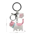 Portachiavi gatto carino con ciondolo a zampa, chiusura in metallo, ciondolo per borsa leggero. - 2ª Gen Gatto Rosa Bianco Coda Rosa / Zampa di Gatto Bianco