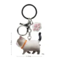 Portachiavi gatto grasso carino con ciondolo zampa e moschettino per borsa zaino. - 2ª Gen Gatto Caffè Bianco / Zampa di Gatto Bianco