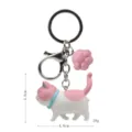 Portachiavi gatto e zampa carino in metallo ciondolo zaino accessorio 4cm 28g - 2ª Gen Gatto Rosa Bianco Coda Rosa / Zampa di gatto rosa