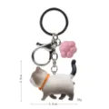 Portachiavi gatto grasso carino con ciondolo zampa, statuetta in resina creativa per zaino. - 2ª Gen Gatto Caffè Bianco / Zampa di gatto rosa