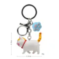 Simpatico portachiavi gatto cicciottello con ciondolo zampa anello metallo borsa - 2ª Gen Gatto a 3 Colori Giallo Bianco Rosa Coda Gialla / Zampa Blu