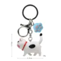 Portachiavi gatto bianco in metallo carino e ciondolo zampa blu variante accessorio - 2ª Gen Modello B Nero Rosa Bianco Coda Gatto a 3 Colori / Zampa Blu