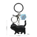 Schwarzer Katzen Schlüsselanhänger mit blauer Pfote Metall Karabiner Tasche Anhänger - Karabiner-Stil / Schwarze Katze (Blaue Kralle)