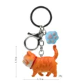 Carino portachiavi gatto arancione con ciondolo zampa blu chiusura in metallo 4cm regalo - 2ª Gen Gatto Tigrato Giallo / Zampa Blu