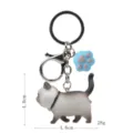 Süßer Siamkatze Schlüsselanhänger mit blauer Pfote, Karabinerhaken, kompakter Taschenanhänger. - Karabiner-Stil / Braun-weiße Katze (Blaue Kralle)